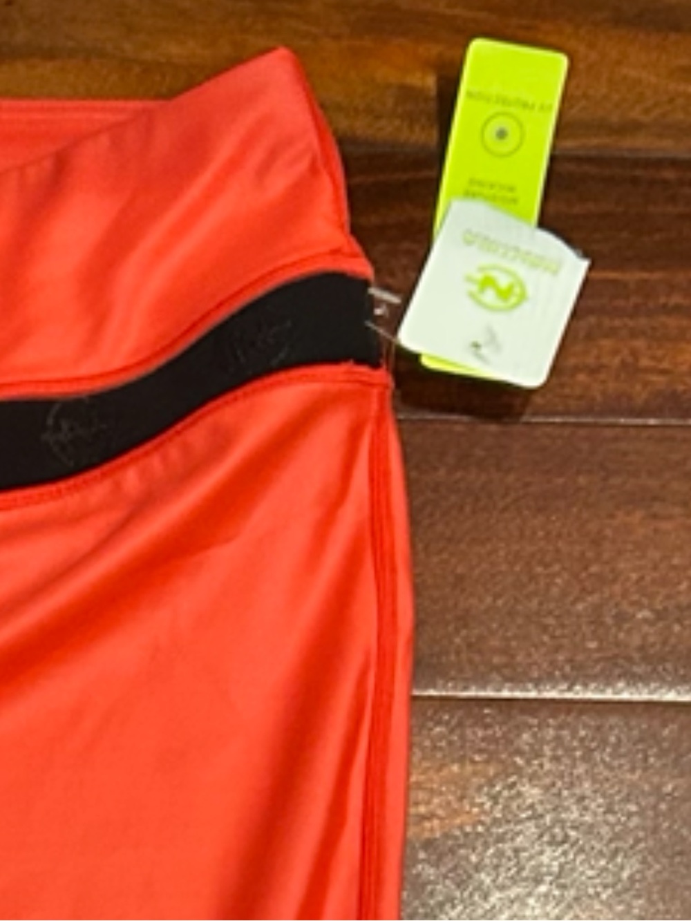 NWT-Nautica Competition Neon Coral Cropped Athletic Leggings XL - Picture 3 of 5